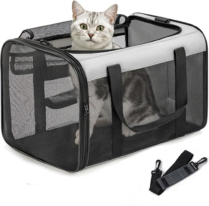 Soft-Sided Cat Carrier for Small-Medium Cats, Puppies up to 15 Lb, Airline by Conlun