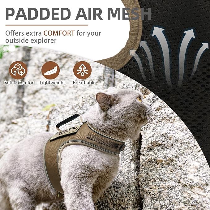 PUPTECK Soft Mesh Cat Vest Harness and Leash Set Puppy Padded Pet Harnesses - Image 2