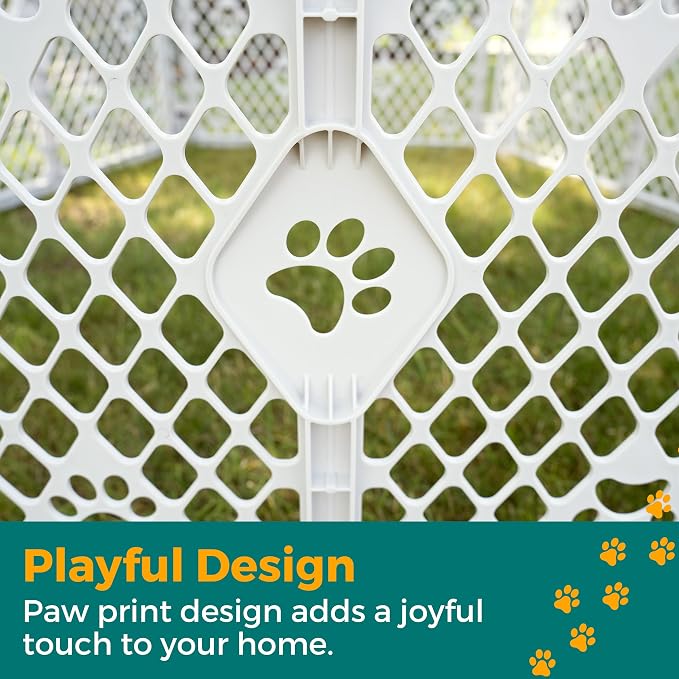 MyPet 8-Panel Paws Petyard, Durable & UV-Resistant Puppy Playpen, - Image 3