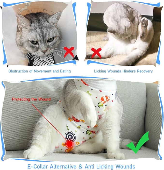 Coppthinktu Cat Recovery Suit Female, Breathable Cat Onesie After Surgery Female - Image 5