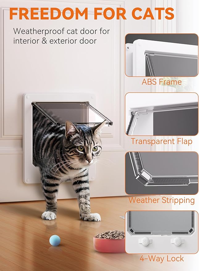 LIBBEPET Cat Door Interior Door, Indoor Cat Doors, Medium Pet Doors - Image 2