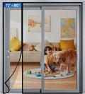 Magnetic Screen Door Mesh Left Right Side Opening Upgraded PET Material Mesh by Longeas