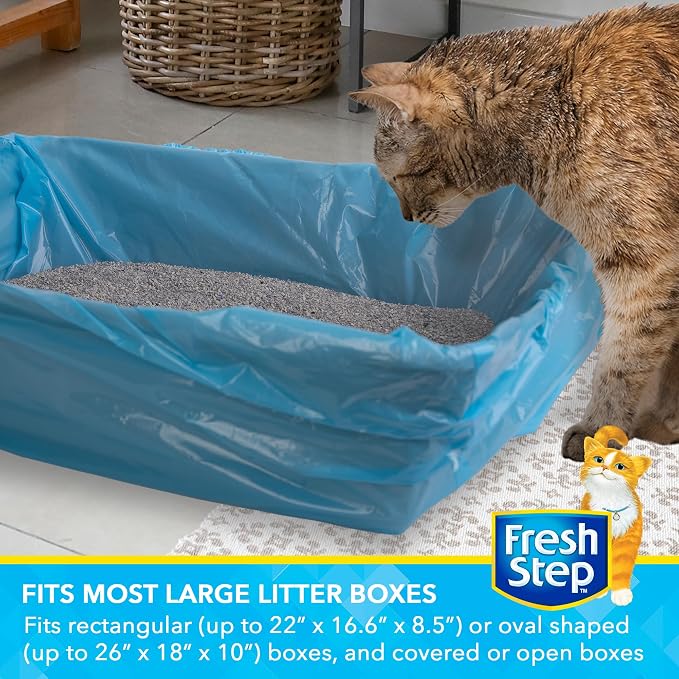 Fresh Step Jumbo Drawstring Cat Litter Box Liners, Scented Heavy Duty Kitty - Image 4