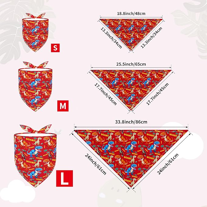 30 Pcs Dinosaurs Dog Bandanas for Small Dogs Medium Stitch Dog Bandana Bulk - Image 2