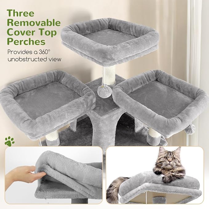 Globlazer Cat Trees and Towers for Multiple Adult Cats, 82-inch XXL Tall Cat - Image 3