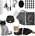 9 Pcs Cat Bathing Bag Set Cat Shower Bag Anti Bite and Scratch by Kritkin