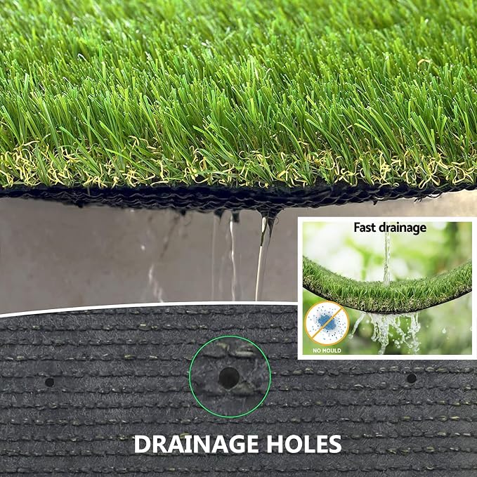 Artificial Grass Rug Outdoor Indoor 3FTX15FT Fake Grass Carpet Green Synthetic - Image 5