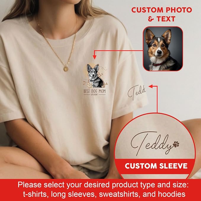 Custom Dog Mom Shirt Gifts for Women, Mother's Day Hoodie, Custom Shirt - Image 2