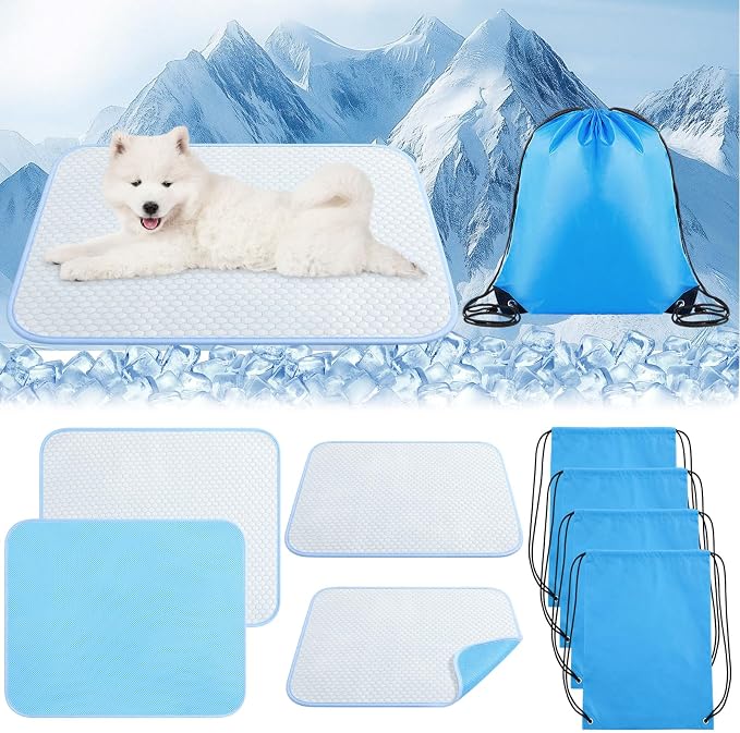 Chunful 4 Pack Pet Cooling Mat 26 x 20 Inches Cooling Pads by Chunful