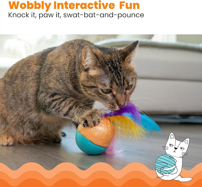 Catstages Whack N' Wobble Ball Intearctive Cat Toy, Weighted Ball - Image 2