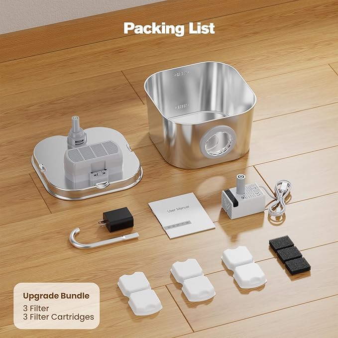 Cat Water Fountain Stainless Steel: Pet Fountains - Image 9