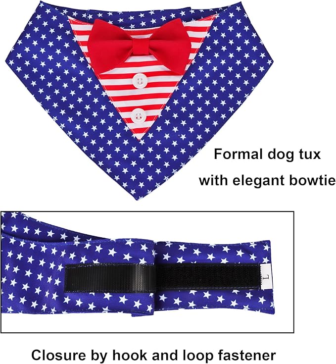 ADOGGYGO American Flag Dog Tuxedo Bandana - Image 5