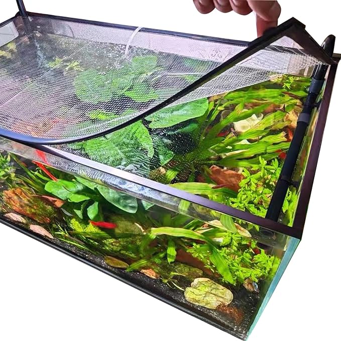 Magnetic Aquarium lid Fish Tank Hood top Cover Anti-Jumping net Cover mesh to by NestBasics
