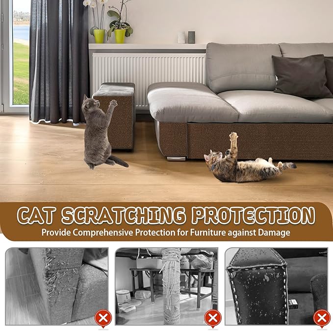 Climbing Cat Scratcher Mat Trimmable Cat Scratching Post Carpet 157.4’’x15.8’’ - Image 5
