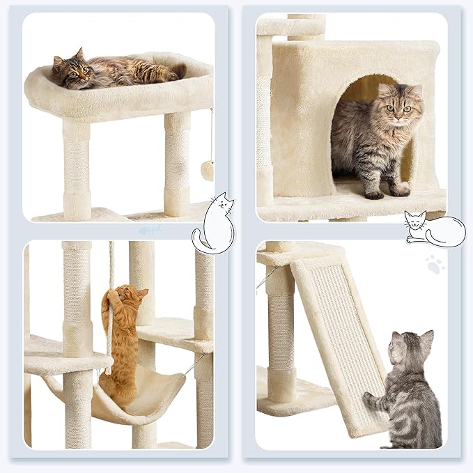 Yaheetech Cat Tree, 63 Inches Multi-Level Indoor Cat Play Structure - Image 3