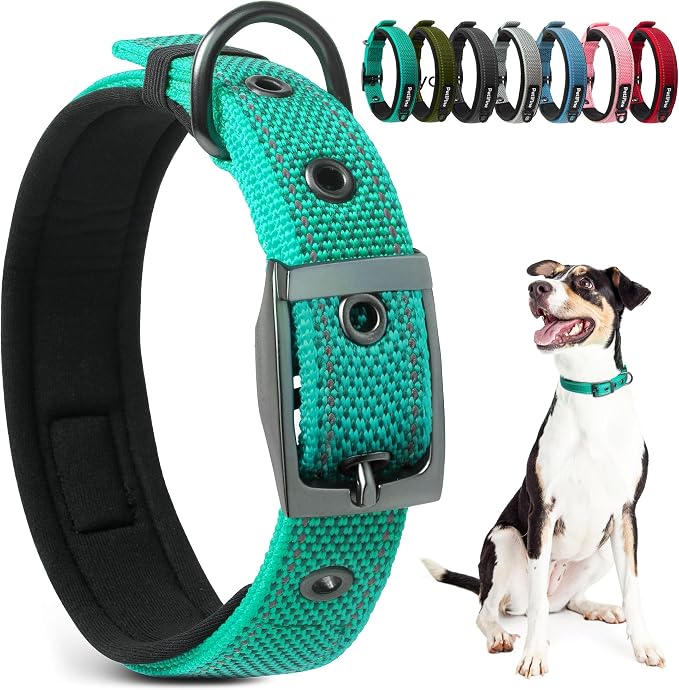 PetiFine Dog Collar for Large Dogs, Neoprene Padded and Adjustable, Reflective by PetiFine