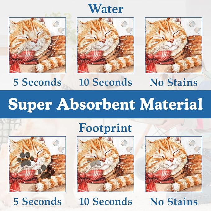 Cat Dog Cat Food Mat–Christmas Stocking Absorbent Waterproof Placemat - Image 3