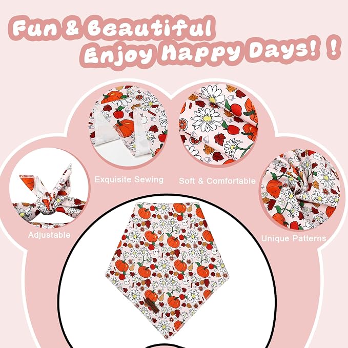 Pet Collar-Autumn Daisy Dog Collars-Pink Grid Puppy Collar-Adjustable, Sturdy & - Image 3