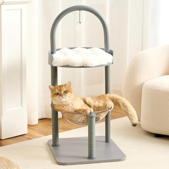 Modern Cat Tree Tower for Indoor Cats up to 12lbs, Wood Cat Bed - Image 8