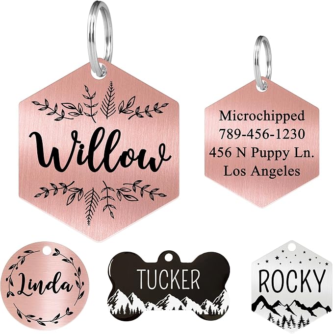Ultra Joys Stainless Steel Pet ID Dog Name Tag by UltraJoys