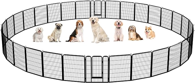 Yaheetech Dog Playpen Outdoor, 40 inch 32 Panels Dog Pen Indoor Heavy Duty by Yaheetech