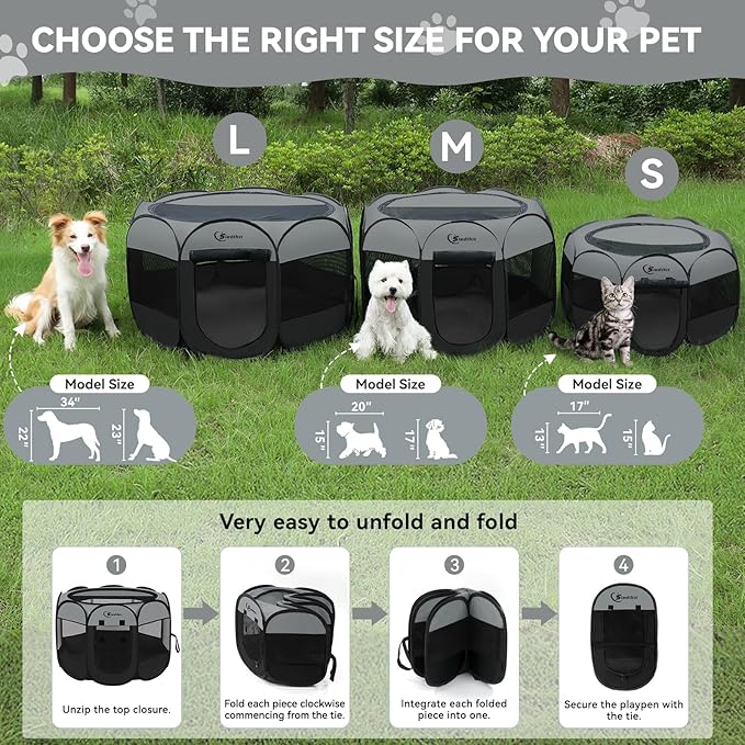 Dog Cat Playpen, Puppy Pet Playpen Indoor - Image 2