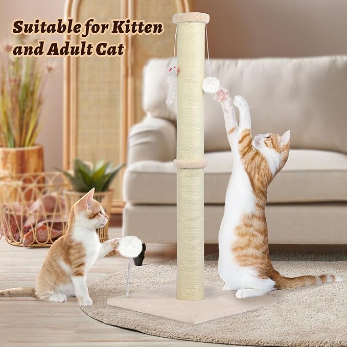 36 Inch Tall Cat Scratching Post – Sisal Cat Scratcher - Image 4