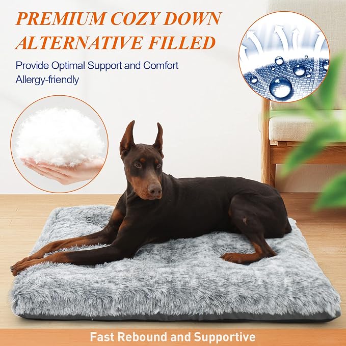 KISYYO Premium Washable Orthopedic Dog Bed – 41" Extra Large Crate Mat - Image 3
