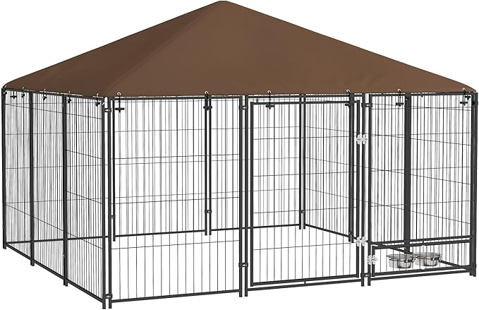 PawHut Outside Dog Kennel, Garden Playpen Fence Crate Enclosure Cage Rotating by PawHut