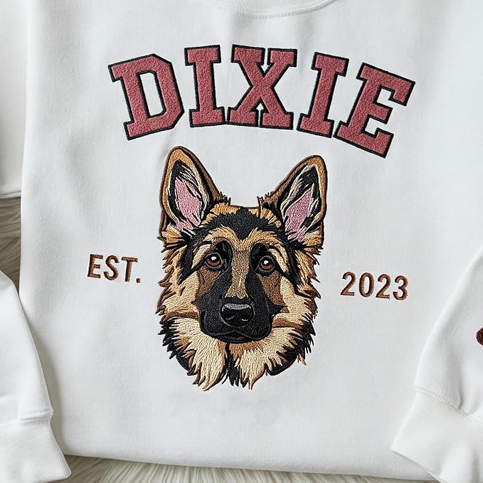 GODLOVER Custom Embroidered Dog Mom Sweatshirt and Hoodie, Line Art Dog Cat - Image 6