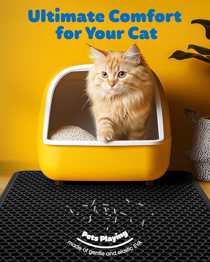 Cat Litter Mat - 23.2'' x 29.1'' Large Litter Trapping Mat, Waterproof - Image 3