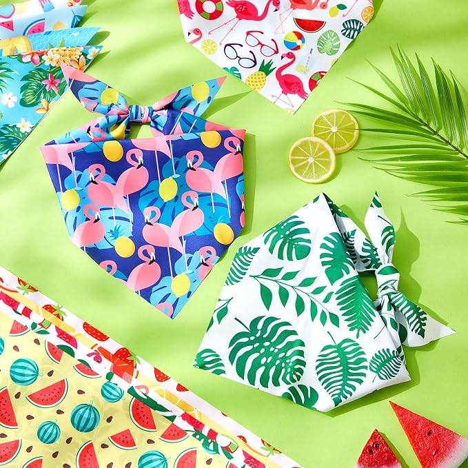 Chunful 100 Pieces Dog Bandanas Bulk Summer Pet Bandanas Pack Triangle Scarf - Image 5