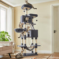 Feandrea Cat Tree, 81.1-Inch Large Cat Tower, 2 Perches, 2 Caves, Smoky Gray by FeandreabySONGMICSHOME