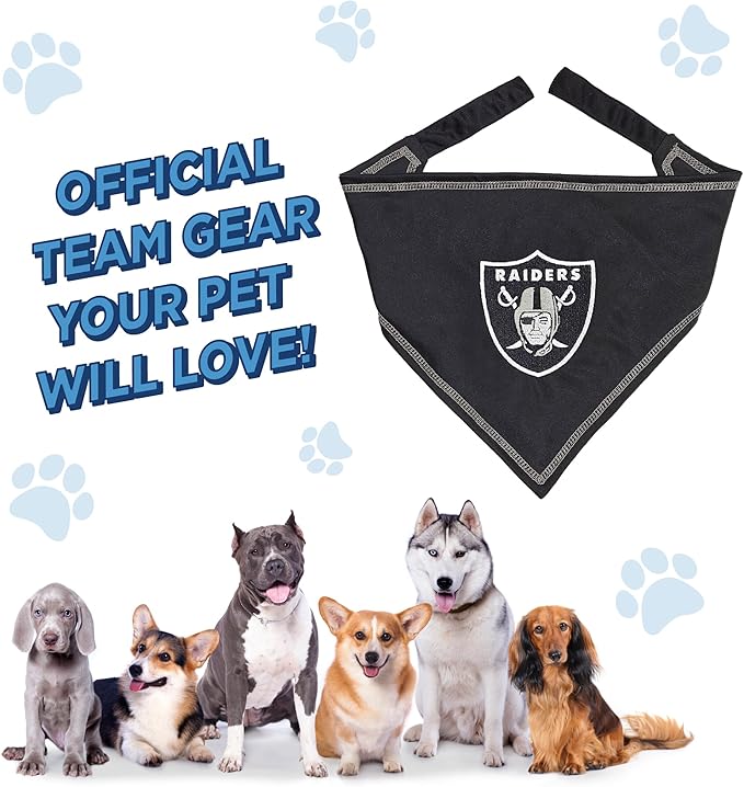 Pets First NFL Las Vegas Raiders TIE Bandana, Large/X-Large. Dog Bandana Scarf - Image 7