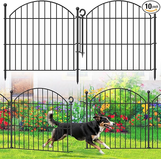 Decorative Garden Fence 24in x20ft, 10 Pack No Dig Fence Animal Barrier by Thrivinest