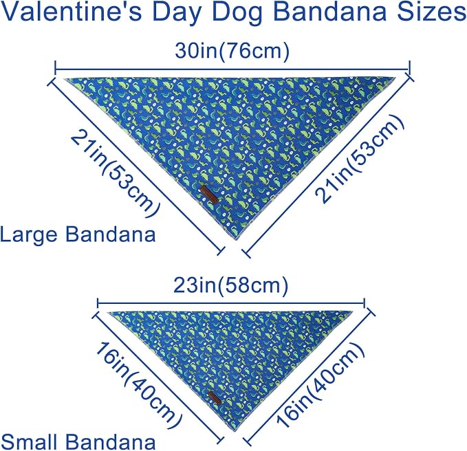 Summer Dog Bandana, UP URARA PUP Dinosaur Triangle Bid Scarf - Image 2