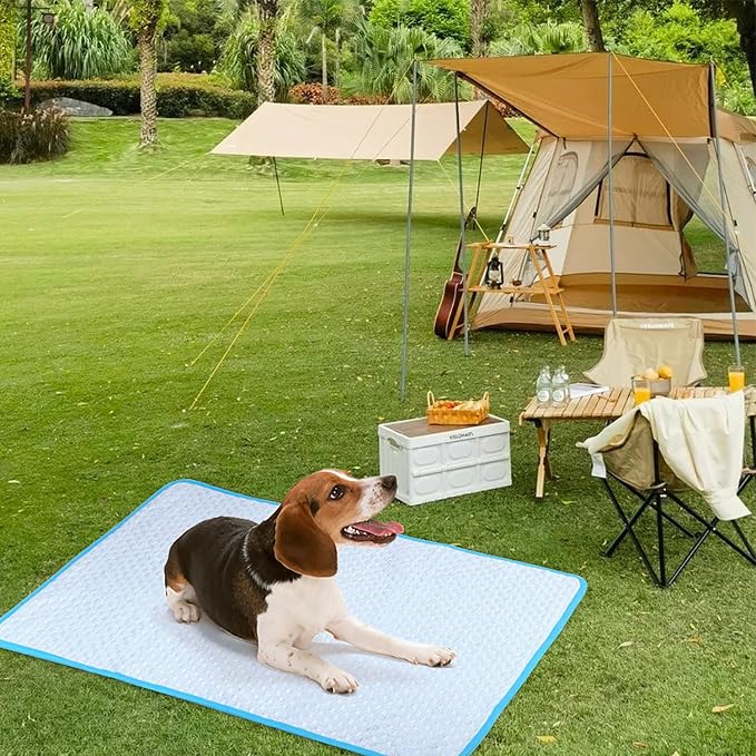 Cooling Mat Pad for Dogs Cats Ice Silk Cooling Bed for Dogs Ice Bed for Cats - Image 2