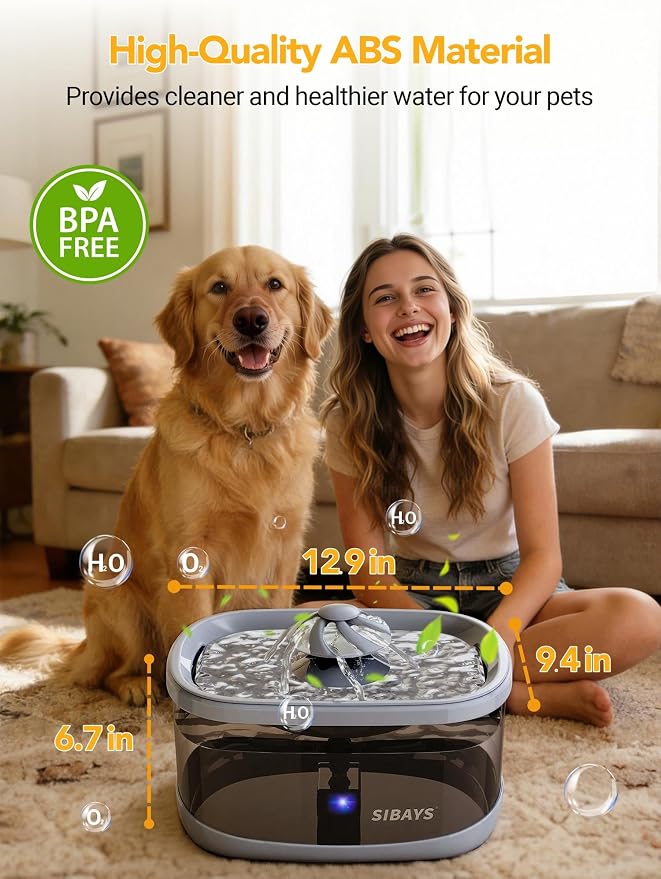 SIBAYS 9.5L Dog Water Fountain for Large Dogs, 2.5Gal Large Capacity Pet Water - Image 6