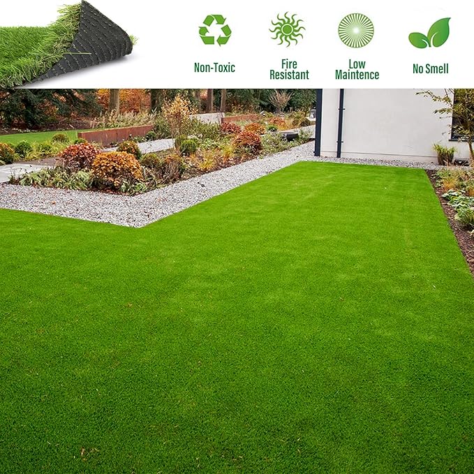 Artificial Grass Rug Outdoor Indoor 4FTX85FT Fake Grass Carpet Green Synthetic - Image 7