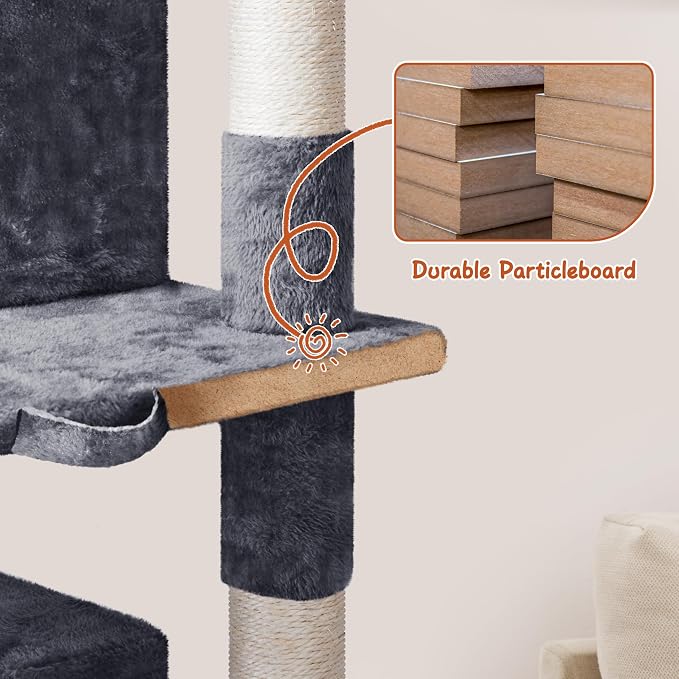 Yaheetech 76in Cat Tree Multi-Level Cat Tower - Image 8