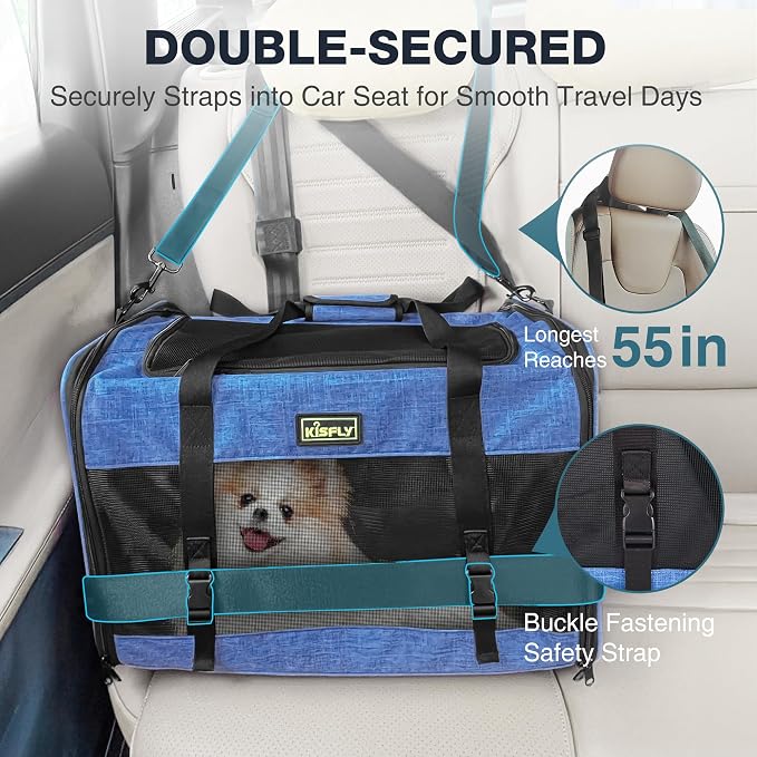 Dog Carriers for Small Dogs, Large Cat & Bunny, Foldable Soft-Sided Pet Travel - Image 2