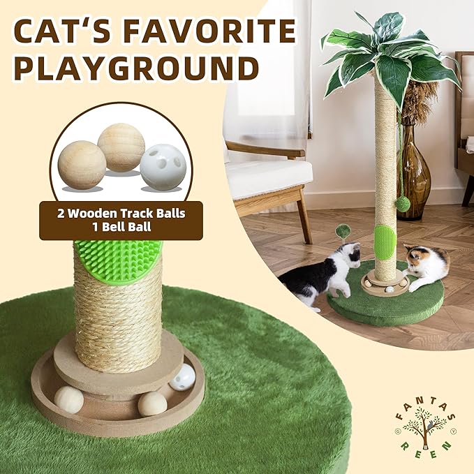 Fantasreen Cat Scratching Post 33'' Cat Scratcher Tall Scratching Posts - Image 4