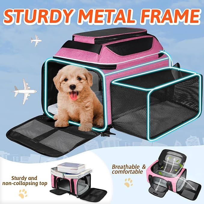 Petskd Top and Side Expandable Pet Carrier 17x11x9.5 Inches Alaska Airline - Image 6