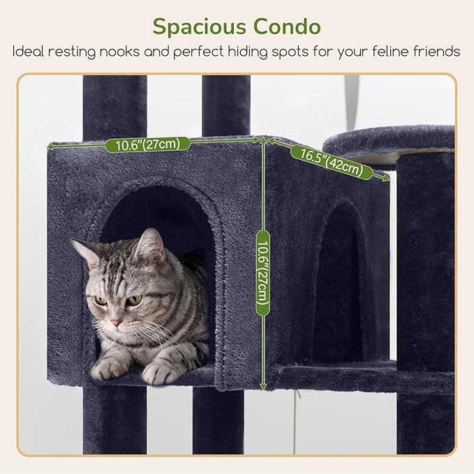 Globlazer Extra Large Platform Cat Tree, 65in Sturdy Cat Scratching Tree - Image 4