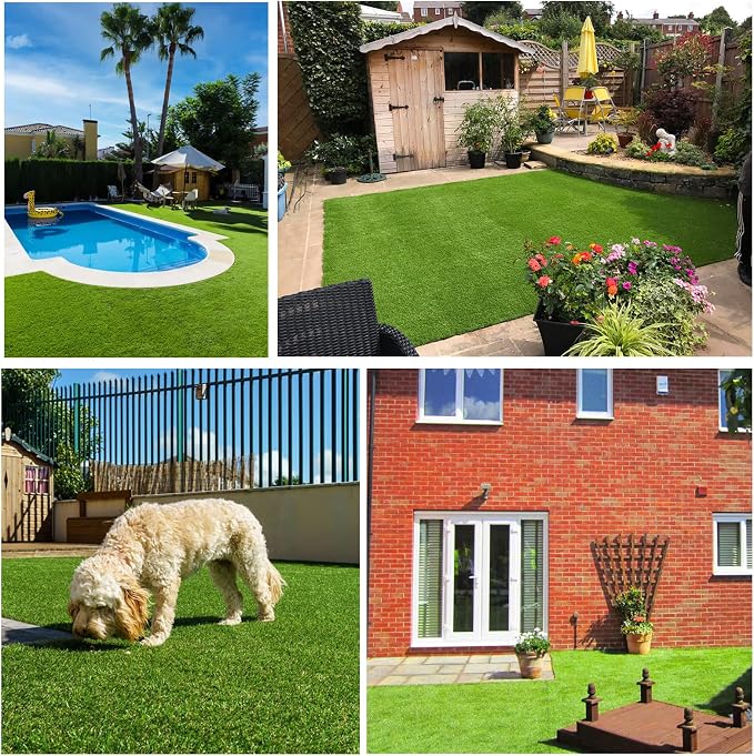 Artificial Grass Rug Outdoor Indoor 13FTX79FT Fake Grass Carpet Green Synthetic - Image 8