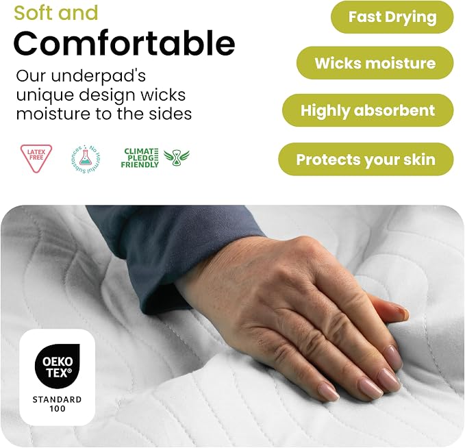 IMPROVIA® Washable Underpads, Heavy Absorbency Reusable Incontinence Pads - Image 4