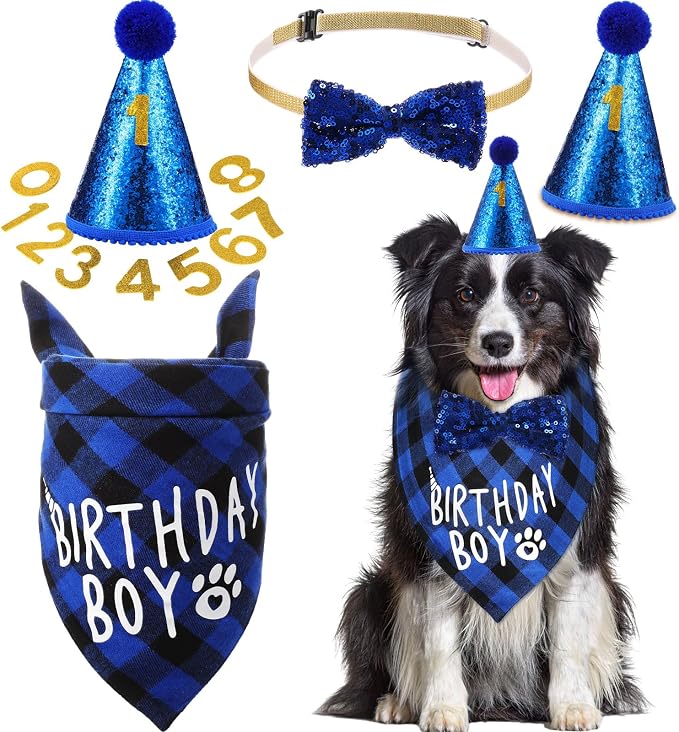 Weewooday Dog Birthday Party Supplies Birthday Boy Girl Cake Bandana Triangle by Weewooday