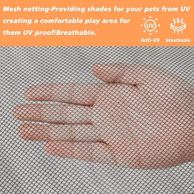 PJYuCien Dog Playpen Mesh Top Cover, Fits 24 Inch 8 Panels Regular Square - Image 4