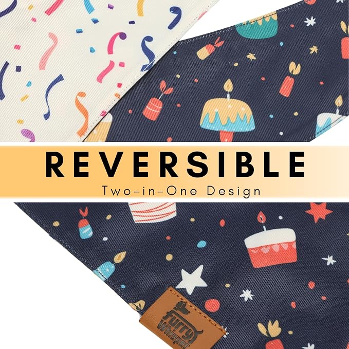 Birthday Dog Bandana for Medium Large Dog, Reversible Soft Breathable - Image 4