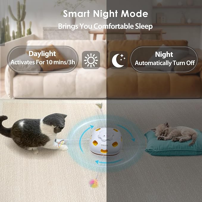 ORSDA Cat Toys for Indoor Cats, 4 in 1 Interactive Cat Toys, Automatic Cat Toy - Image 7